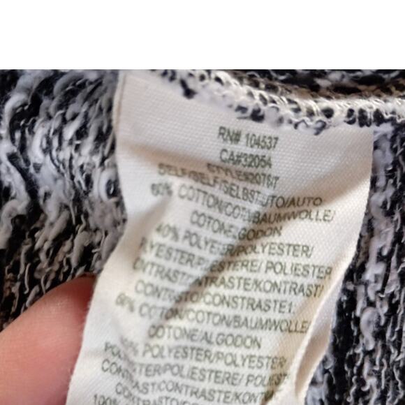 Anthropologie Tiny Boho Tribal Drape Cardigan Sm Black White Geo Knit Layering - Picture 7 of 11